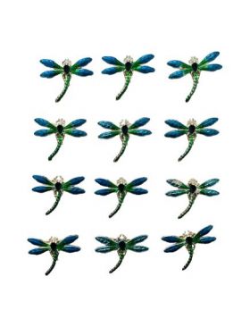 Set En-gros 12 Brose Martisor marime mica, 3.5cm, Libelula Albastra