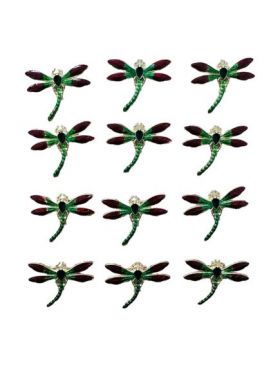 Set En-gros 12 Brose Martisor marime mica, 3.5cm, Libelula Rosie