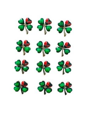 Set En-gros 12 Brose Martisor marime mica, 3.5cm, Trifoi Norocos