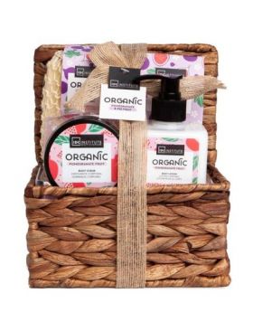 Set loțiune si exfoliant de corp, săruri de baie și un burete de sisal Organic, IDC Institute 42114, 670 ml Engros