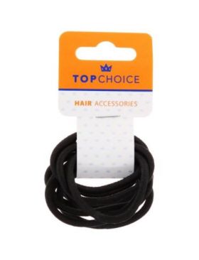 Set 10 elastice de par "Elegant Black, Top Choice TC66214 Engros