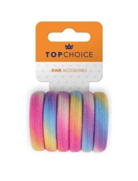 Set 6 elastice de par Rainbow, Top Choice TC26386 Engros