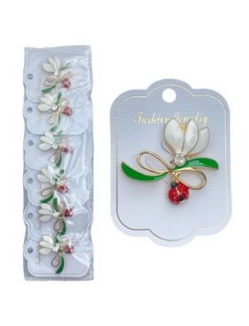 Set brose engros 12/buc "Ghiocel cu pietricele" 38x42mm