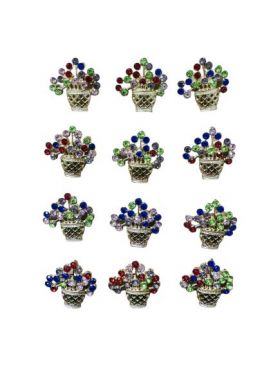 Set En-gros 12 Brose Martisor marime mica, 3.5cm, Cosulet cu Flori
