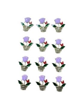 Set En-gros 12 Brose Martisor marime mica, 3.5cm, Cosulet cu Trandafir