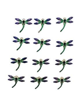 Set En-gros 12 Brose Martisor marime mica, 3.5cm, Libelula Mov