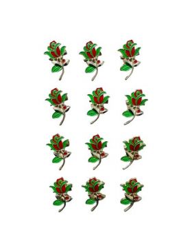 Set En-gros 12 Brose Martisor marime mica, 3.5cm, Trandafir Elegant