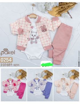 Compleu Engros pentru bebelusi, 3 piese, cu model imprimat