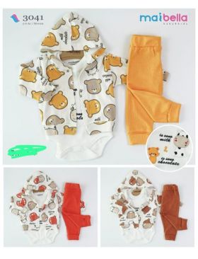 Compleu Engros pentru bebelusi, 3 piese, cu model imprimat