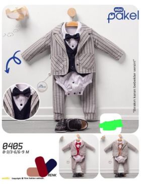 Compleu Engros pentru bebelusi, 4 piese, elegant + papion