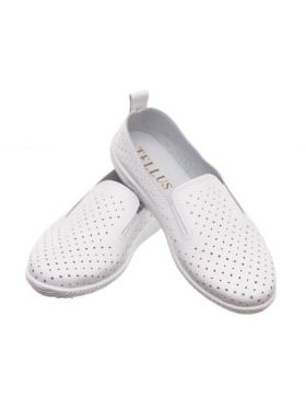 Pantofi piele Tellus 72-02, Alb, Engros