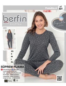 Pijama Dama Berfin 831 Gri Suprem Engros