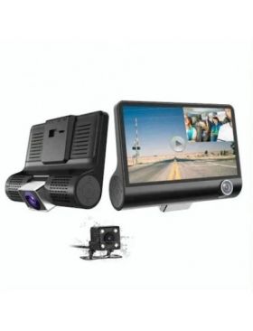 Camera Video Auto Tripla DVR, L300-1, ENGROS, Full-HD, 3 Camere - Fata/Spate/Interior, Ecran 4'', G Senzor, 170 grade 12/24V