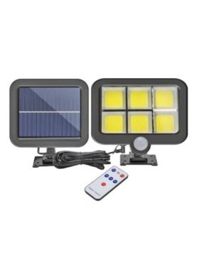 Lampa solara cu panou solar, ENGROS, putere 250 W, cu senzor de miscare, rezistenta la apa si telecomanda