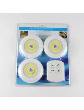 Set 3 lampi LED cu telecomanda, 3W, Alb Engros