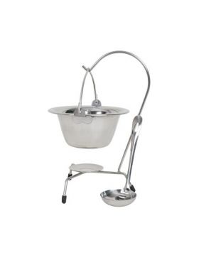 Ceaun mini, din inox, 0.8L cu suport si lingura / EXT 7228_3 Engros