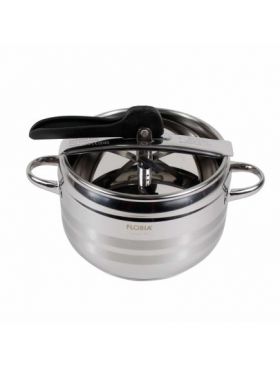 Oala inteligenta sub presiune inox cu capac, diametru 20 cm, 5L / ZLN 4627 Engros