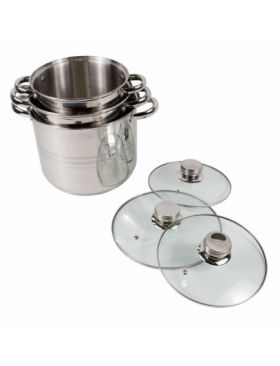 Set 3 oale cu capace inox, 5L / 6L /8L / ZLN 4045 Engros