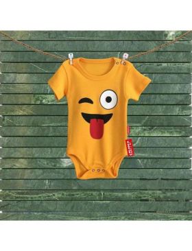 Body Engros pentru bebelusi, cu model imprimat, emoji
