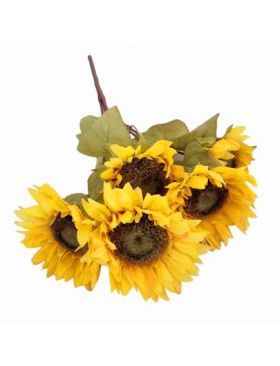 Floarea soarelui cu aspect natural buchet artificial 5 capete
