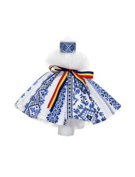 Lumanare botez traditionala Tricolor albastra, en-gros