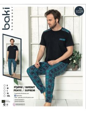 Pijama Barbati Baki Suprem Maneca Scurta 1029 Engros