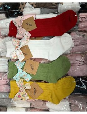 Sosete Engros pentru fete, cu fundite mix culori