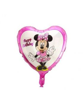 Balon folie Minnie Mouse in forma de inima , 45 x 45 cm , Engros