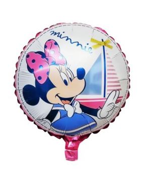 Balon folie Minnie, roz, rotund, 45 x 45 cm, Engros