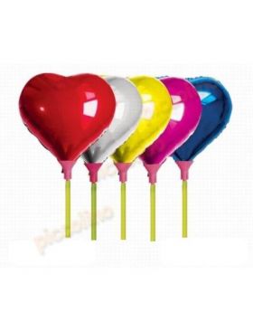 Balon inimioara folie aluminiu 20 cm cu suport Engros