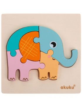 Puzzle din lemn Elefant Engros, Akuku