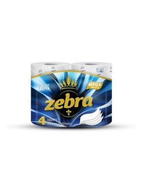 Hartie Igienica ZEBRA MEGA White 4 role/bax, 4 straturi, 26 m​ Engros