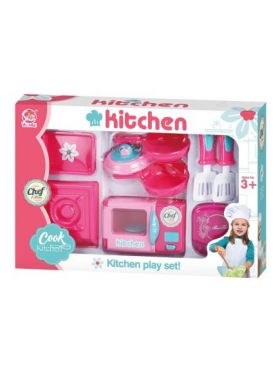 Set complet de Bucatarie, cu electrocasnice cu sunete si lumini, si accesorii pentru gatit, Kitchen Play Set, multicolor, +3ani, en-gros
