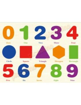 Puzzle de lemn cu cifre si forme geometrice Engros