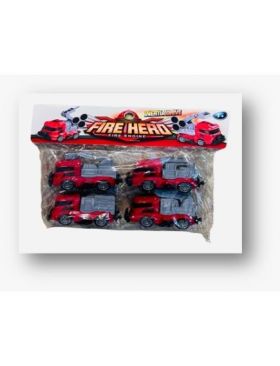 Set 4 masinute de pompieri, Fire Hero, 24.5×20×5cm, +3ani, en-gros
