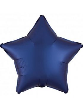 Balon folie rotund, Stea Bleumarin mat, 45 cm, Engros