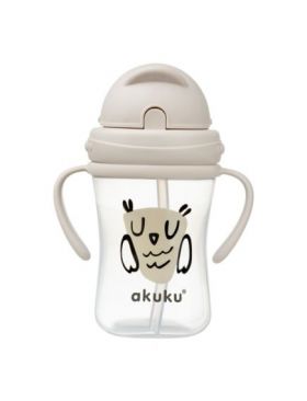 Cana cu pai din silicon 300 ml Akuku A0204, Bej 9-12 luni, Engros