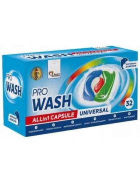 Detergent capsule universal Engros, PRO WASH, All in 1, 32buc