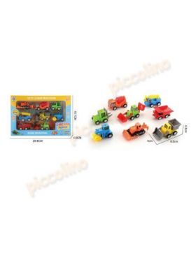 Set 8 vehicule pullback Engros