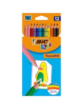 Set 12 creioane colorate BIC Tropicolors, En-gross