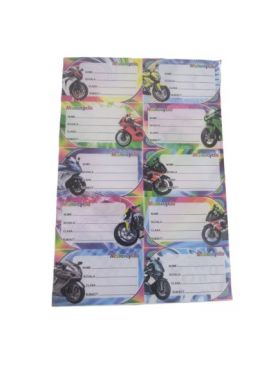 Set 20 coli Etichete adezive scolare motociclete, 10/coala A4, Engross