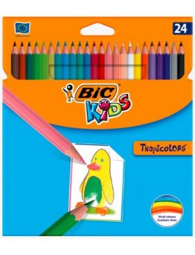 Set 24 creioane colorate BIC Tropicolors, En-gross