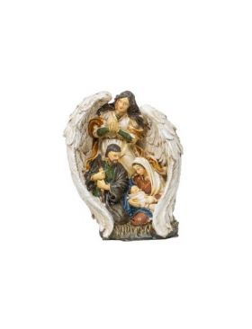 Statueta decorativa din rasina cu Famila Sfanta si ingerul pazitor, inaltime 15cm / ZTS 8026 Engros