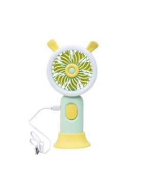 Ventilator de mana, alimentare USB, 3.7w, 3 viteze si suport, verde / ZTS 8241 Engros