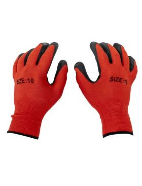 Set 12 buc, manusi tricotate cu protectie din latex, Flex Black / ZLN 1397_1 Engros