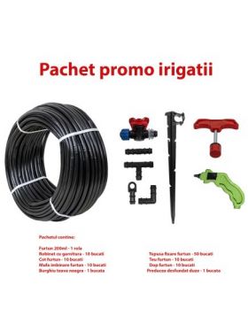 Set irigare + furtun picurare ,16mm, distanta intre picuratori 25 cm 4l/h (rola 200m) / ZTS 5506_25 Engros