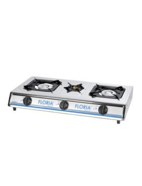 Aragaz din inox cu 3 ochiuri, alimentare la butelie / ZLN 8472 Engros