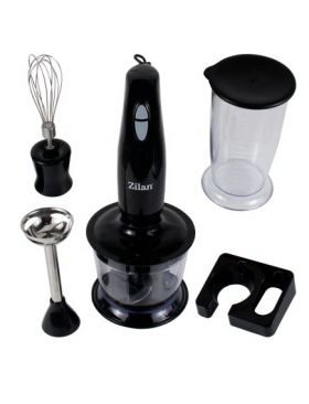 Set blender manual cu suport agatare perete si tocator, 4 in 1, putere 300W, negru / ZLN 8259 Engros