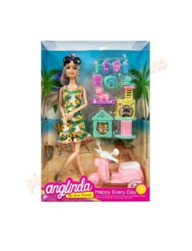 ANGLINDA cu scooter - Papusa articulata 29 cm Engros