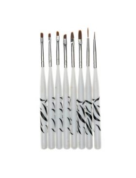Set 8 pensule gel/acryl zebra W68 Oranjollie